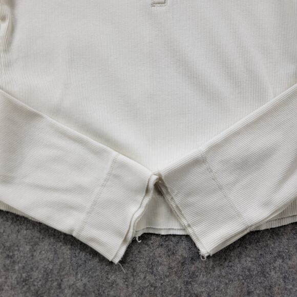 Matin Kim Applique Logo Henley Top Sweater Size M White Long Sleeve K-Pop Korea - Picture 11 of 15